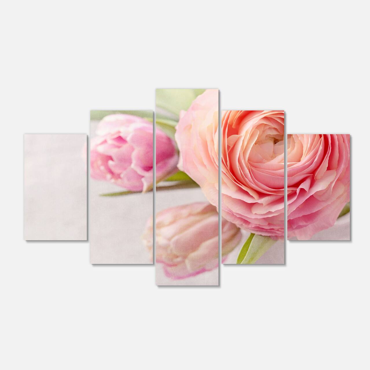 Designart - Full Bloom and Blooming Flowers - Large Floral Canvas Art Print